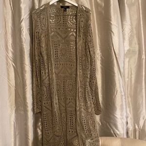 Lace crocheted duster